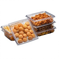 Boîte d'emballage alimentaire jetable en plastique PET transparent carré pour gâteaux chinois, pâtisseries, en-cas à emporter, qualité alimentaire