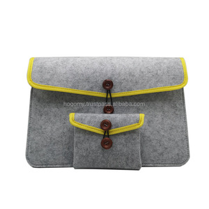 High Quality Felt Laptop Sleeve Notebook <b>Computer</b> Case Carrying <b>Bag</b> Two Sizes Multifunctional Felt Waterproof Laptop Tote <b>Bag</b> - Product Image 2