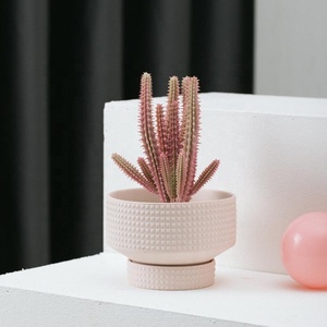 YBH Pot lilin dan bunga, hiasan ganda keramik Desain unik Modern dalam ruangan Pot sukulen Matte untuk penggunaan di taman - Product Image 5