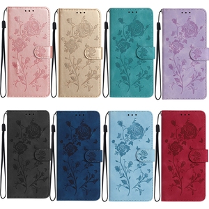 Hoa Hồng Ví da trường hợp đối với Samsung Galaxy S25 cạnh S24 cộng với S23 siêu S22 S21 FE S20 S10 S10E S9 S8 S7 <span class=keywords><strong>S6</strong></span> lật Bìa - Product Image 1