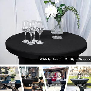 Fundas de Licra Negras Elásticas Personalizadas para Mesas de Cóctel Plegables para Bodas y Fiestas - Product Image 5