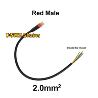 Câble de moteur pour vélo électrique Fat Ebike 20x4.0, 55 cm, 9 broches, côté mâle rouge