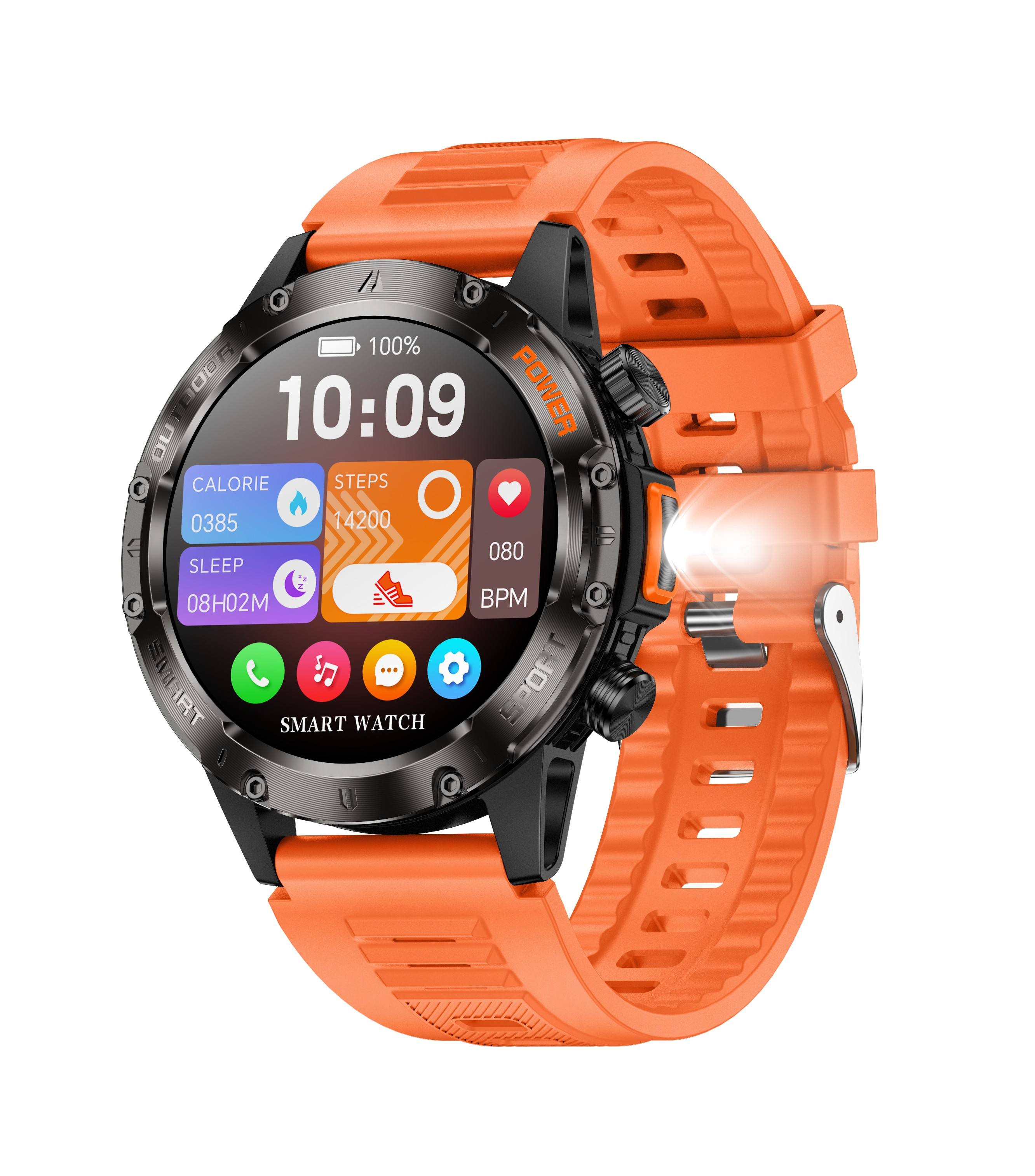 SNAVNET V37Z Outdoor Sports Smart Watch 2026 with 1.46-inch TFT HD Display IP68 Voice Assistant BT Calling Smart Watch for Men