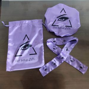 Custom Logo Soft Satin Silk Sleeping Cap Double Sided Bonnet Reversible Designers Bonnets for Adult or Kids - Product Image 2