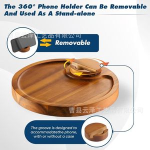 Cross-border wooden <b>round</b> sofa <b>side</b> <b>table</b> with phone holder floor <b>small</b> <b>table</b>, <b>small</b> <b>side</b> <b>table</b>, corner <b>table</b>, storage rack - Product Image 5