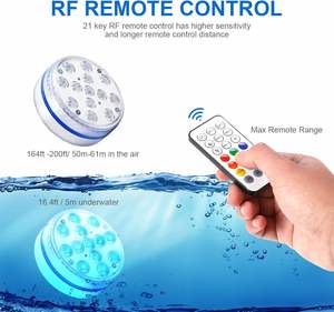 Actualizado IP68 impermeable sumergible LED piscina luz con pilas RF ventosa remota RGB bajo el agua estanque luz <span class=keywords><strong>para</strong></span> fiesta - Product Image 5