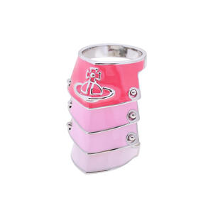 Anillos Saturno de Cuatro Secciones con Circones Multicolor Estilo Punk para Mujer Vivienne, Anillos de Dedo con Acabado en Pintura Dorada y Aleación de Moda - Product Image 5