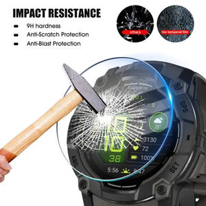 Aibangjia Film de protection d'écran en verre trempé pour la protection de la montre <span class=keywords><strong>Garmin</strong></span> <span class=keywords><strong>Instinct</strong></span> 3 E 2 <span class=keywords><strong>2S</strong></span> 2X Solar AMOLED - Product Image 2