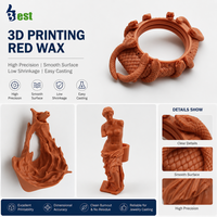 低起订量 |   定制红色蜡3D打印服务 用于珠宝快速原型制作的光滑表面可铸造蜡
