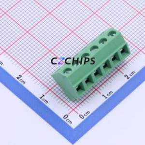 DB127S-3.81-6P-GN-S Screw Terminal Block P=3.81mm Connector ( Construction: 1x6P )( Pitch: 3.81mm )( Color: Green ) - Product Image 1