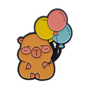 Insignias personalizadas broche de carpincho de dibujos animados lindo creativo <span class=keywords><strong>caqui</strong></span> Barra globo medalla esmalte solapa Pin - Product Image 6