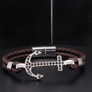 CHENG JEWELERS Gioielli Raffinati, Bracciale Fatto a Mano con Collegamenti in Pelle e Chiusura in Acciaio Inossidabile per Cordoncino - Product Image 4