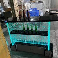 Table de bar LED, bar à domicile, cave à vin, taille personnalisable, sur pied, moderne, éclairage LED RGB, télécommande sans fil, acrylique, plastique