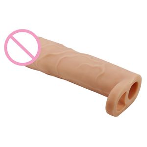 Yeniden yapay Penis artırıcı kauçuk Dick erkek horoz genişletici Penis uzatma kollu erkekler için Comdom - Product Image 4