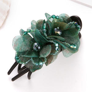 Accessori per gioielli per capelli da donna in Tulle rosa fermaglio per capelli con forcine a forma di anatra elegante in cristallo asiatico sudorientale - Product Image 5