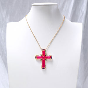 Vientiane Jewelry Collana Semplice con Ciondolo a Forma di Croce con Smeraldo di Laboratorio e Tormalina Paraiba Gioielli da Sposa per Donna - Product Image 3