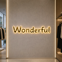 Panneau publicitaire LED miniature personnalisable, logo d'entreprise, mur d'image, fond en verre acrylique gravé, signalétique lumineuse