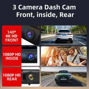 Dash Cam Phía Trước Và Phía Sau 4K Ổ Đĩa Ghi Âm 3 Kênh Dash Cam 4K GPS Hộp Đen F1.8 Với 3.16 Inch IPS LCD Cho Đại Lý - Product Image 5