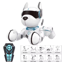 Chien robot interactif intelligent à télécommande en plastique, contrôle vocal, animal imitant, programmable, chien électronique