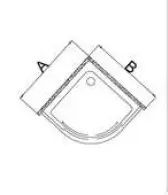 Recinto de ducha de esquina de vidrio deslizante curvo de baño con marco de aluminio - Product Image 4