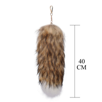 Pendentif en fourrure de renard pour Halloween, accessoires en fourrure de queue de renard, porte-clés de sac pour femme, porte-clés de voiture, peluche douce de haute qualité, 40 cm, quatre modèles