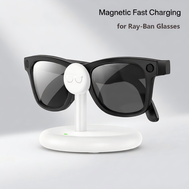 2026 New Desktop Smart Glasses Charger Dock for Ray-Ban Meta Eyewear Display Stand Magnetic Fast Charging Station with Type-C