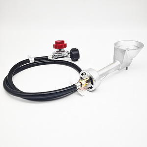 Estufa de gas portátil de hierro fundido plegable para acampar al aire libre con manguera y regulador - Product Image 1