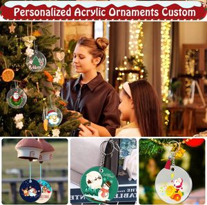 Disques ronds en acrylique transparent pour ornements de Noël à suspendre, porte-clés, et projets de bricolage DIY - Vente en gros fabricant - Product Image 5