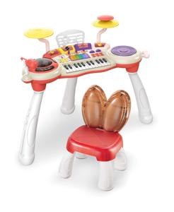 Wholesale Multifunctional <b>Electronic</b> Music Station Stool <b>Keyboard</b> For Kids 24 Keys With DJ Turntable And Microphone - Product Image 5