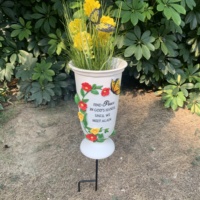 Décoration de jardin, vase commémoratif en résine, piquet, fleur, bonsaï, imperméable, installation facile, sculpture