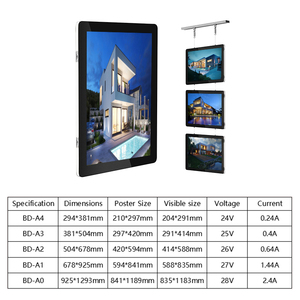 6 X A3 Vertical Dual-Sided Poster Frames Hanging Illuminated Window Display Light Boxes for <strong>Real</strong> <strong>Estate</strong> <strong>Agency</strong> - Product Image 5