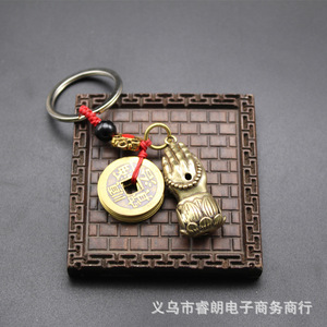 Colgante de Mano de Buda de Latón con Diseño de Loto, Llavero para Interior de Coche, Pequeño Regalo - Product Image 5