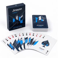 Cartes à jouer promotionnelles personnalisées Jinayon pour salons professionnels, jeu de cartes en papier couché 300g avec vernis sélectif mat, cadeau de réseautage