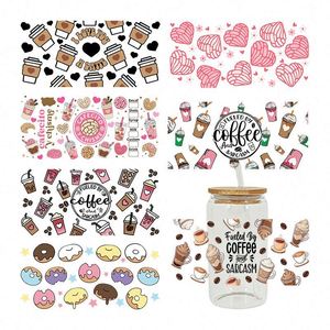 สติกเกอร์ติดแก้ว PET ทนทาน ไม่ต้องใช้ความร้อน กันน้ำ ป้องกันรังสียูวี สำหรับแก้วกาแฟขนาด 16 ออนซ์ ลายดอกไม้ ขายส่ง - Product Image 5