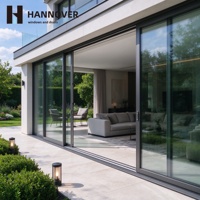 HANNOVER Vente Flash : Porte Coulissante en Verre Moderne en Alliage d'Aluminium, Économe en Énergie et à Isolation Thermique pour Villas, Hôtels, Jardins et Résidences