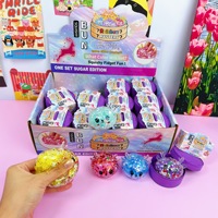 Jouet anti-stress à presser en forme de petit cerf de Noël de 5,5 cm avec perles dorées et paillettes éclatantes, boîte surprise sur le thème du vapeur