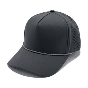 Casquette de sport imperméable à 5 panneaux respirante Hard Top Hydro Snapback Applique Laser Cut Hole Dot Leopard Pattern Waterproof Jersey - Product Image 2