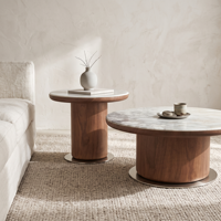 Ensemble de tables basses modernes avec structure en acier inoxydable et plateau en marbre, meubles de salon durables et multifonctionnels