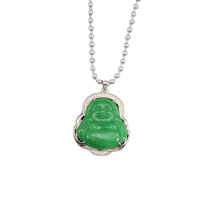 <span class=keywords><strong>Collana</strong></span> con ciondolo Buddha in giada verde NN1166, gioielli religiosi alla moda per donna e <span class=keywords><strong>uomo</strong></span> con pietra naturale - Product Image 4