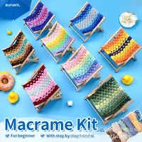 Kit de fabrication de support de téléphone pour chaise de plage en macramé, support de tablette réglable à 3 niveaux, décoration d'intérieur, cadeau pour débutants