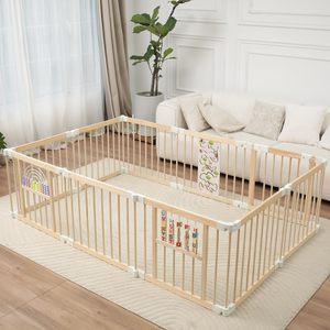 Box Pieghevole in Legno per Bambini Centro Attività Sicuro Parco Giochi Rotondo Quadrato 2025 - Product Image 1