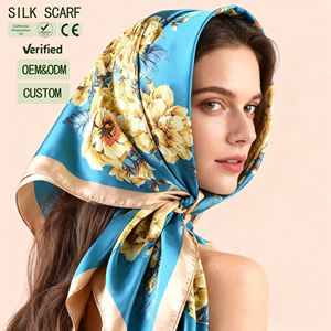 Écharpe carrée <span class=keywords><strong>grande</strong></span> taille pour <span class=keywords><strong>femme</strong></span> QL 90*90cm en polyester, design personnalisé, imprimé à pois et à carreaux, écharpe légère de luxe, hijab - Product Image 1