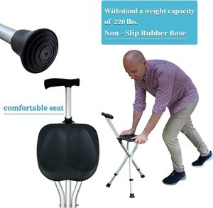 <span class=keywords><strong>Canne</strong></span> de Marche avec <span class=keywords><strong>Siège</strong></span> Durable, Antidérapante et Légère <span class=keywords><strong>pour</strong></span> Seniors, Pliable et Ajustable - Product Image 6