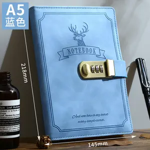 Voyage Log Notebook Password Notebook Diary Book with Lock 2023新しいシンプルアートレトロ