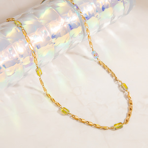 Collier en acier inoxydable plaqué or 18 carats, chaîne de clavicule tendance, chaîne de pull légère et luxueuse, bijoux pour femmes - Product Image 3