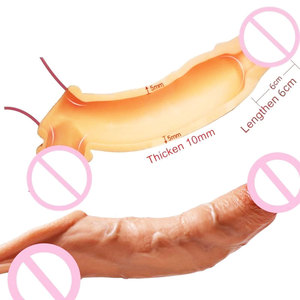Préservatifs en latex réutilisables pour l'agrandissement du pénis à érection retardée à long terme, vibrateur avec vibrations multi-vitesses, jouets sexuels - Product Image 1