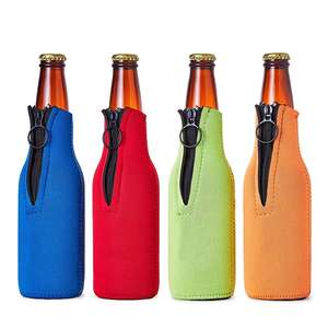 Glacière à bière moderne en néoprène pliable et durable avec fermeture éclair imprimée, style personnalisé, événements de détente, réseautage, fêtes, dégustations de bières - Product Image 1