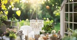 Simig Hiện Đại Đèn Chùm Giả Pha Lê Mặt Dây Chuyền Trần Đèn Bóng Râm Hình Chữ Nhật W10.25 X H11.5 Không Có Ánh Sáng Dây Kit Pha Lê - Product Image 4