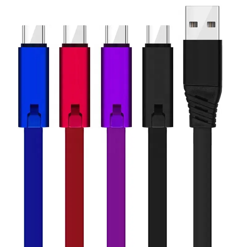 TPE flat noodle cable 2A repairable Type C USB cable 1.5M can be regenerated for cell phone charging for android Mobile Phone