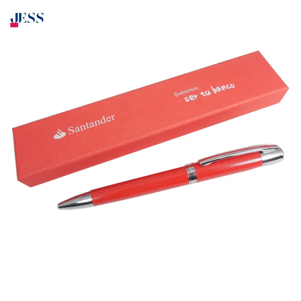 Professioneller benutzerdefinierter Metall-Stift mit gedrucktem Logo und Geschenkbox Premium-Luxus-Rotstift mit Papierbox